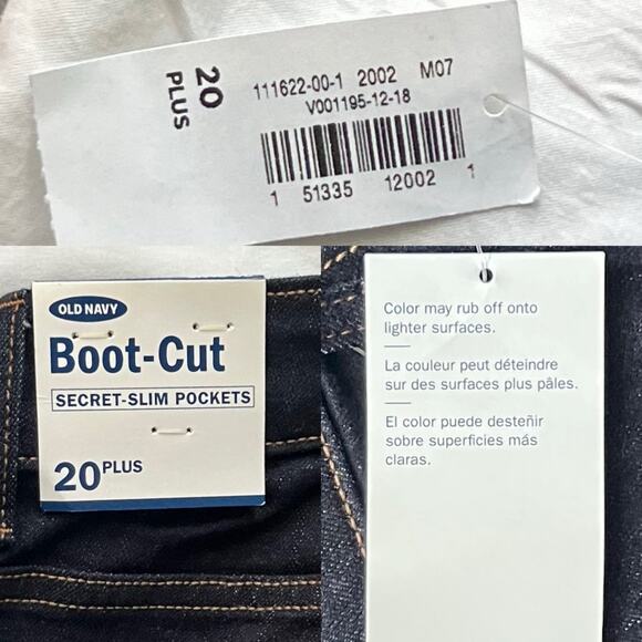 Old Navy Women's Dark Wash Secret-Slim Pockets Bootcut Jeans Size 20 Plus - NWT - Picture 10 of 12